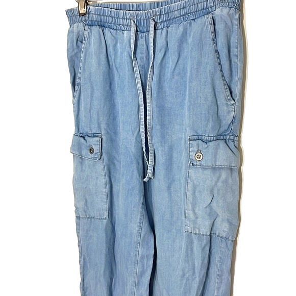 Love Tree Tencil Chambray Cargo Pull On Jogger Pants Blue Size Small - Picture 3 of 13